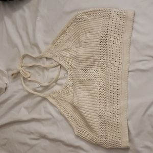 aerie Crotchet Halter Crop Top